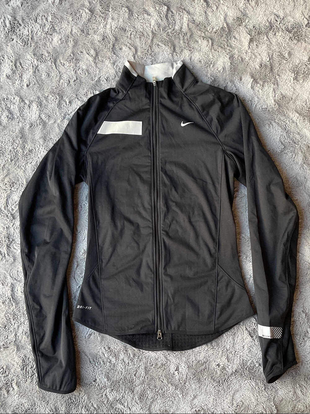 Nike Women’s Black and White Full-Zip Utility Jacket